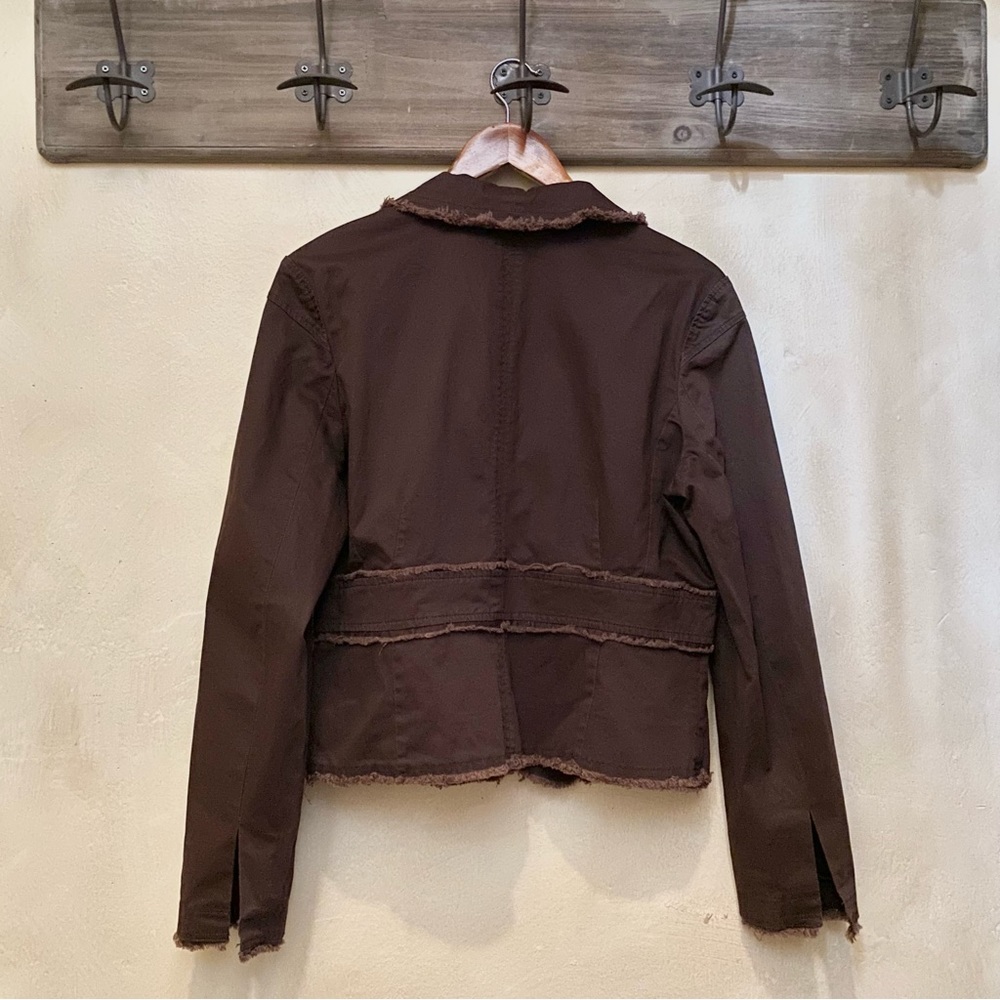 🪶3/$50 Boho Raw Edge Fringe Brown REWIND L/S Fine Corduroy Blazer-XL - Picture 4 of 16
